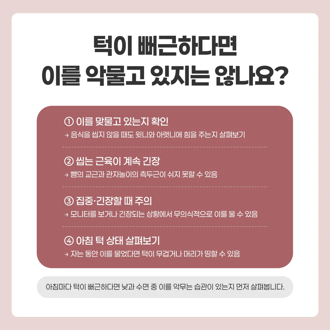 이를 악물 때 힘이 들어가는 뺨의 교근과 관자놀이 측두근 위치 개념도