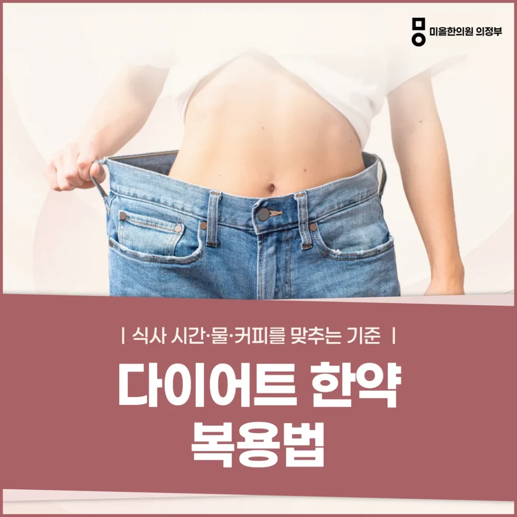 다이어트 한약 복용법, 식사 시간·물·커피를 맞추는 기준